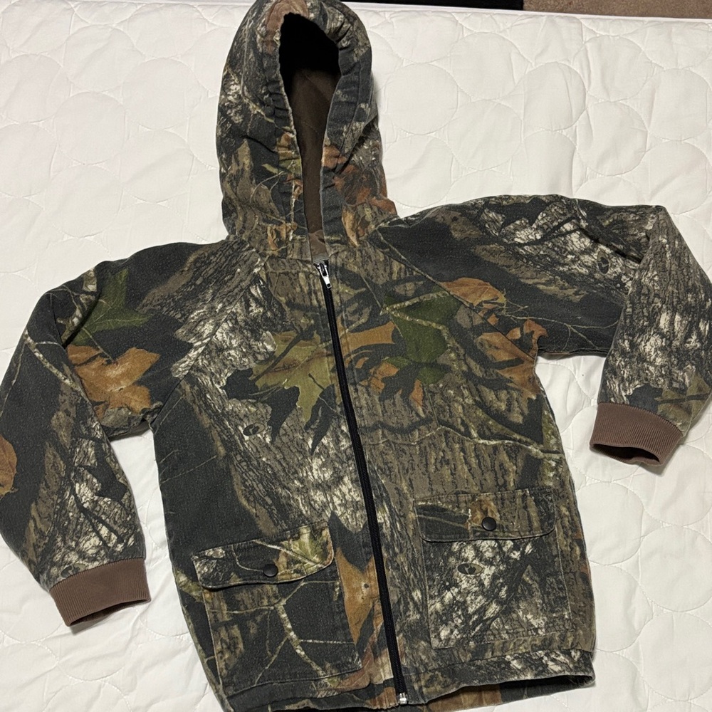 Jerzees Kids Camouflage Canvas Jacket Size Medium 8-10